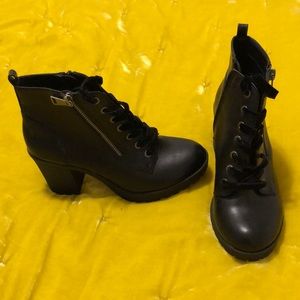MOSSIMO Black Chunky Heel Boots